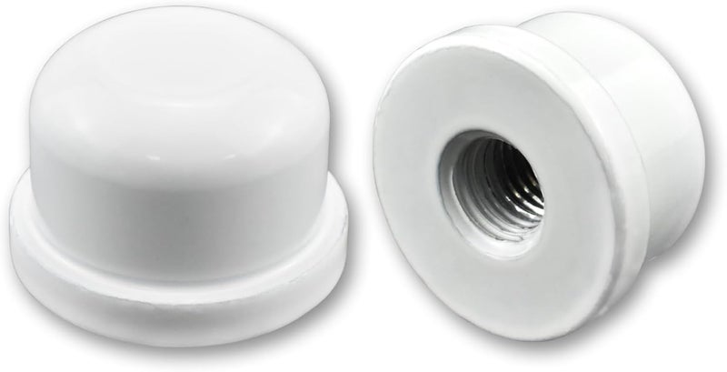 MARRTEUM 1/2 Inch Tall Lamp Finial Tapped 1/4-27 Knob Lamp Accessories for Lamp Shade Holder Harp Tops, White, 2PCS - Image 1